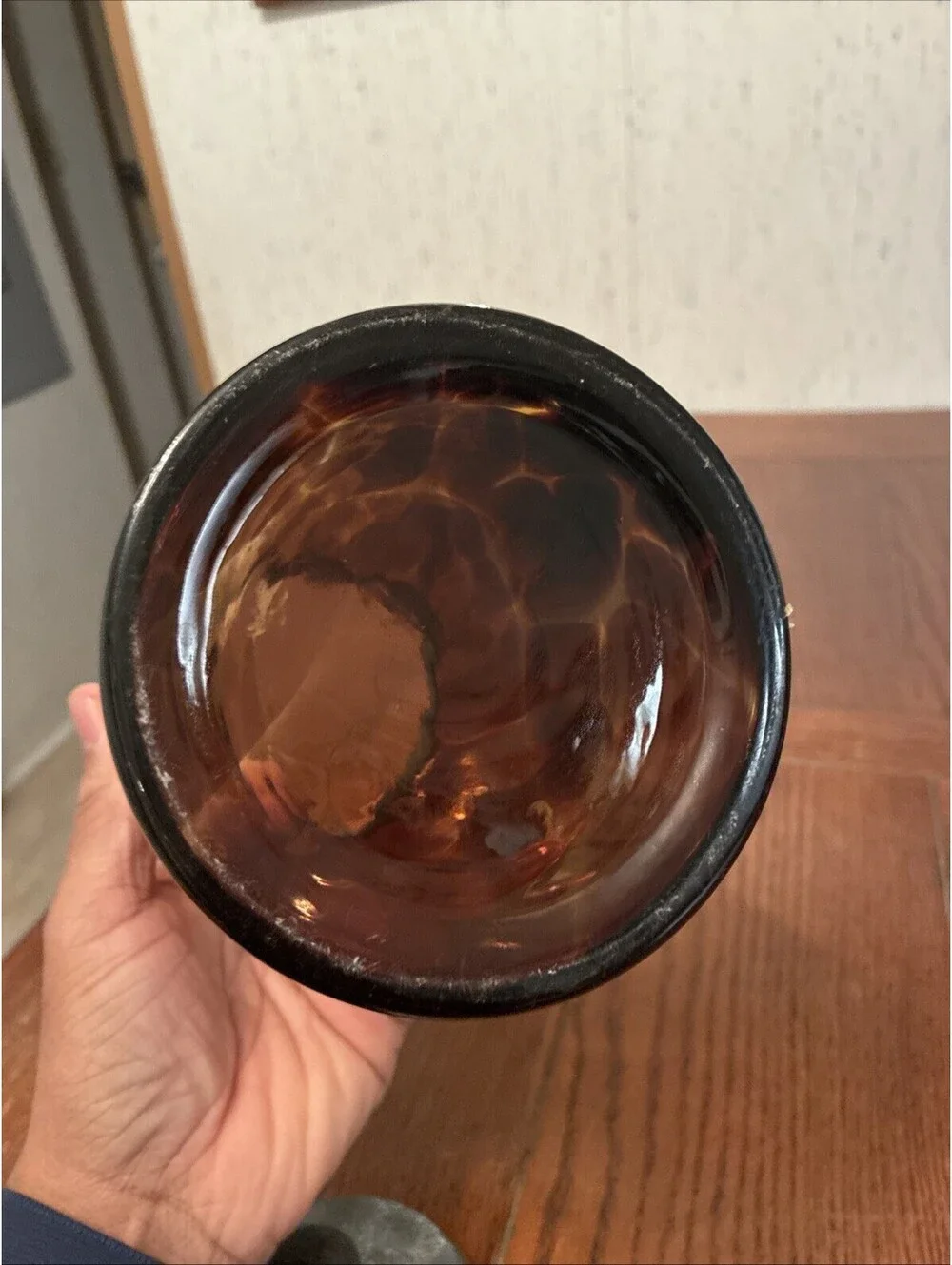 Tortoise Shell Apothecary Jar Glass Canister Metal Lid